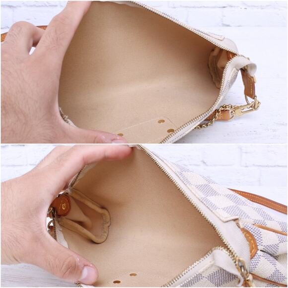 Louis Vuitton Eva Damier Azur Small Crossbody Shoulder Purse Chain Strap A4261 - Picture 7 of 12